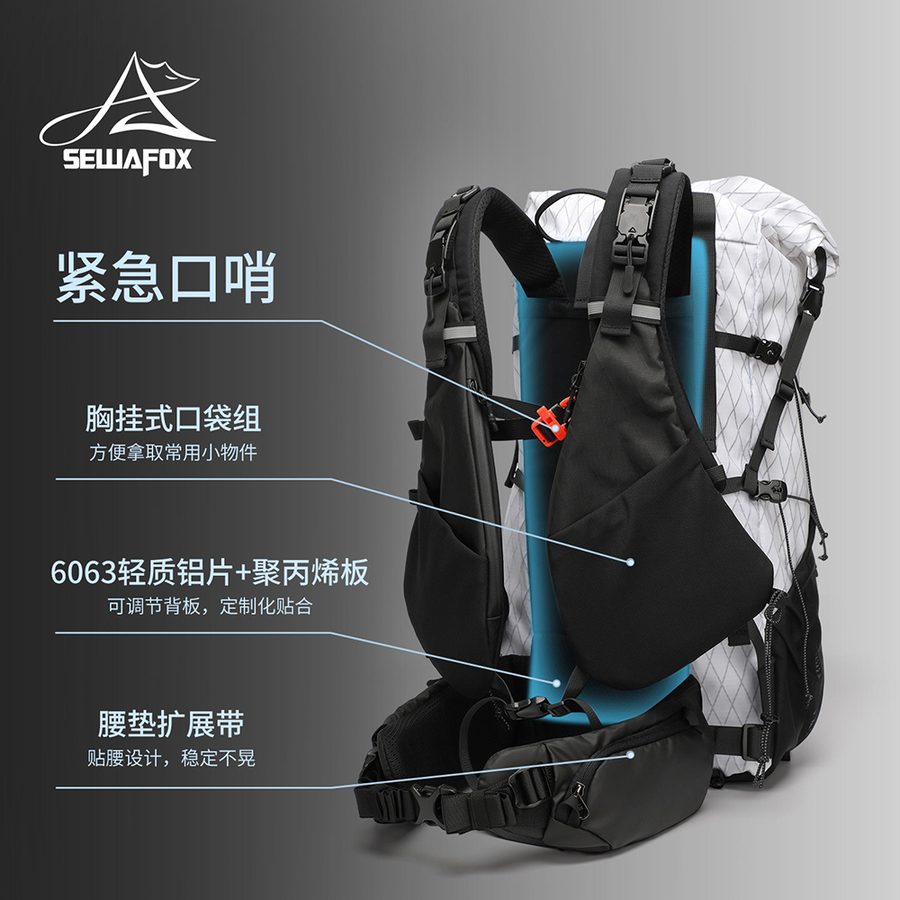 户外专业轻量化登山包防水徒步旅行大容量双肩包露营旅游轻便背包 细节图 3