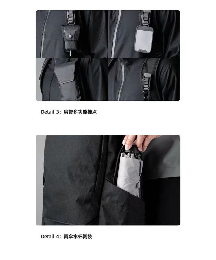 新款商务通勤双肩包男士机能休闲户外旅行背包多功能电脑防水书包 商品说明图