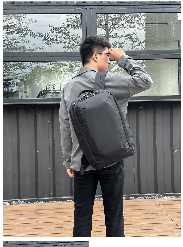新款男士商务出差双肩包大容量户外通勤背包电脑男生高级感书包男 商品说明图