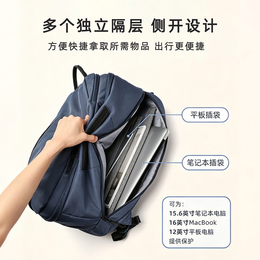 男士背包40L大容量旅游轻便手提行李袋旅行包商务出差电脑双肩包 细节图 5