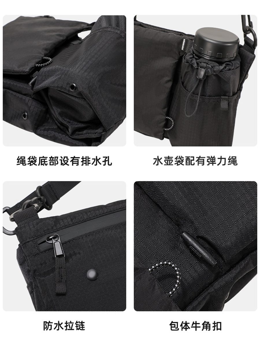 机能轻量化旅行斜挎包男士通勤胸包男生多功能户外骑行运动单肩包 细节图 5