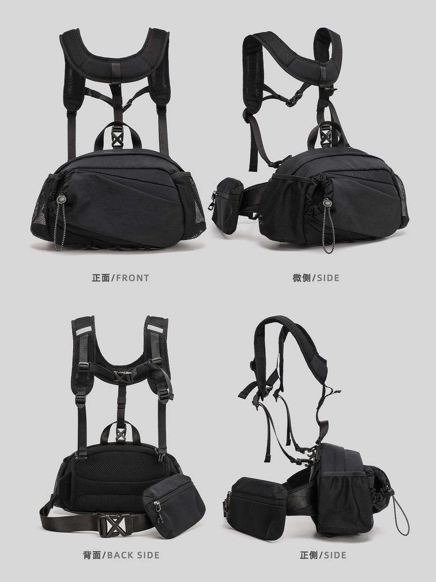 户外徒步登山旅行斜挎包男女多功能腰包大容量轻便运动骑行双肩包 细节图 5