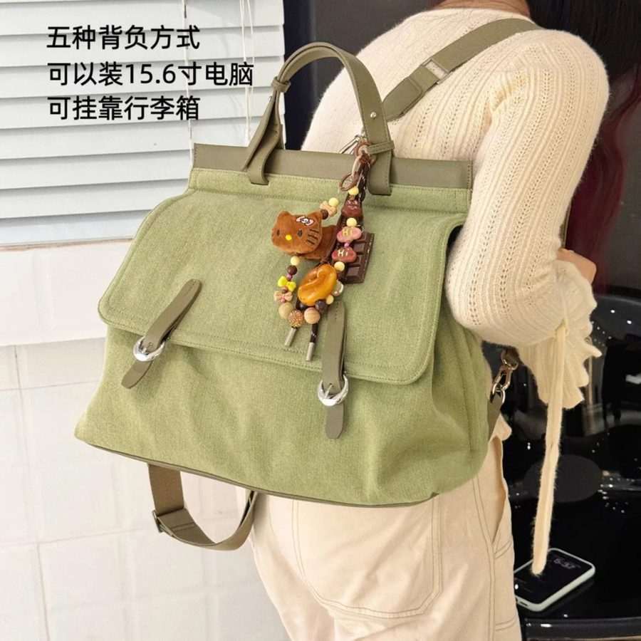 2026新款大容量双肩包女日常通勤百搭背包小号电脑斜挎包书包手提 细节图 2