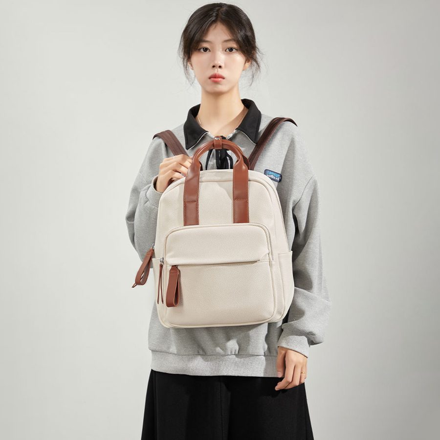 小众真皮女双肩包大容量背包高级感电脑书包2026新款上班通勤女士 细节图 4